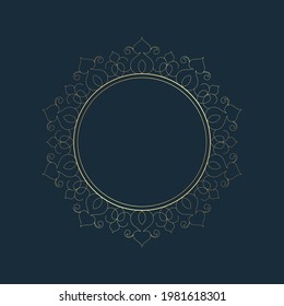 Decorative background with ornamental circular pattern. Card template design. Vector illustration.