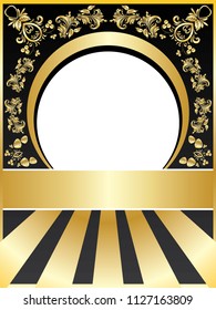 Decorative background with ornamental golden floral elements.