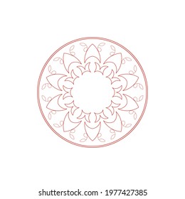 Decorative background with ornamental round pattern. Card template design. Vector illustration.