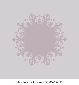 Decorative background with ornamental round pattern. Card template design. Vector illustration.