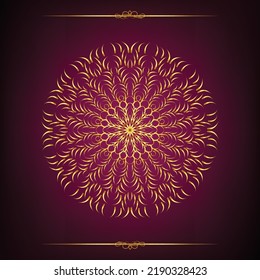 Decorative background with ornamental round pattern (mandala). Element for design in indian style. Vector illustration.