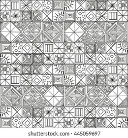 Decorative background painted by hand in the form of a quilt. Image can be used for book covers, calendars, web-design and for their own design ideas