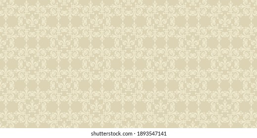 Decorative background pattern. Beige shades. Seamless wallpaper texture. Vector image