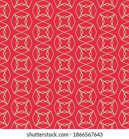 Decorative background pattern. Colors: red and gold. Geometric ornament for decoration. Pattern for wallpaper design, seamless pattern, postcards. Vector graphic.
