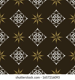 Decorative Background Pattern. Dark Seamless Pattern. Vector.