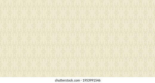 Decorative background pattern with floral ornament on a beige background, retro. Seamless pattern, texture for your design. Vector illustration 