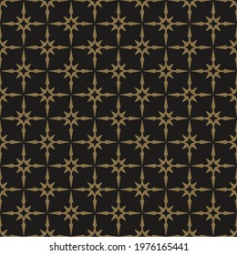 Decorative background pattern with floral ornament on a black background, dark wallpaper. Seamless pattern, texture. Vector art
