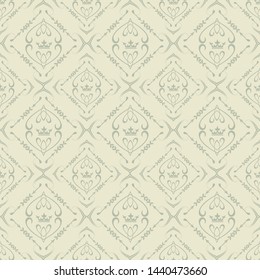 Decorative background pattern. Retro pattern in vintage style. Illustration ornament wallpaper background. Abstract seamless texture. Pattern for fabric design. Vector image