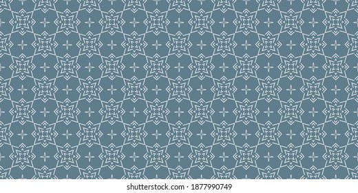 Decorative background pattern. Seamless wallpaper texture. Colors: blue-gray. Perfect for fabrics, covers, posters, home decor or wallpaper. Vector image