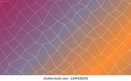 Decorative background with polygonal mesh . For modern interior design, fashion print. Vector illustration. Creative gradient color