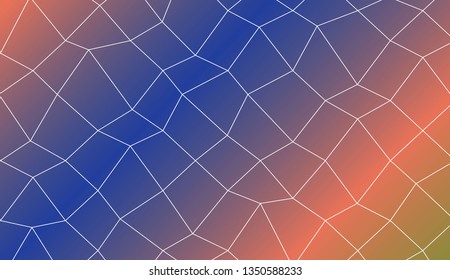 Decorative background with polygonal mesh . For modern interior design, fashion print. Vector illustration. Creative gradient color