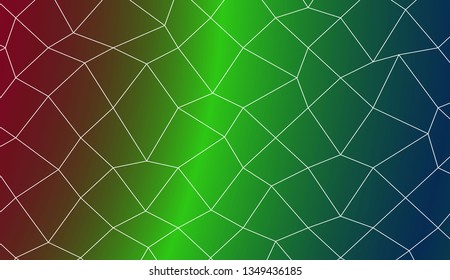 Decorative background with polygonal mesh . Template for your banner. Vector illustration. Creative gradient color