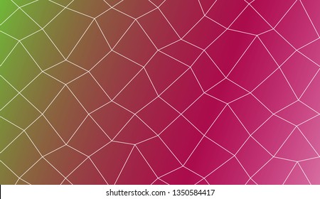 Decorative background with polygonal mesh . Template for your banner. Vector illustration. Creative gradient color