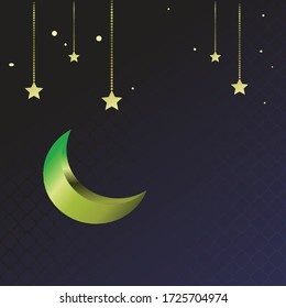 Decorative background for ramadan kareem with crescent moon