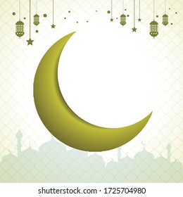 Decorative background for ramadan kareem with crescent moon