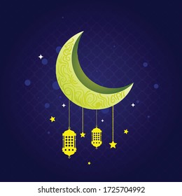 Decorative background for ramadan kareem with crescent moon