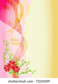 Decorative background with red flower