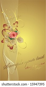 Decorative background with rose for holiday’s cards. Vector