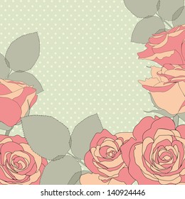 Decorative background with roses flowers. Delicate background. Vector illustration.