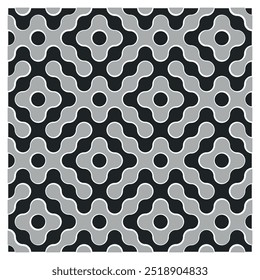 Decorative background seamless pattern. Geometric and wavy design vector graphic.