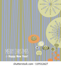 Decorative background with seasonal elements and additional space for text