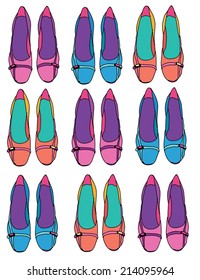 decorative background with shoes