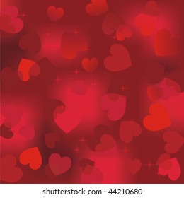 Decorative background from sparkling hearts, the Valentines day