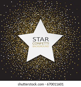 Decorative background with star shaped confetti