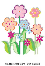 decorative background with stylized flowers