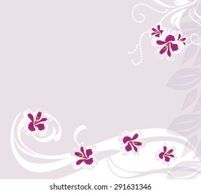 Decorative background with stylized pelargonium flowers. Vector