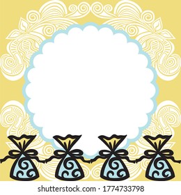 Decorative background of sweets. Vector illustration