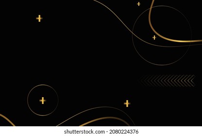 dekorative Hintergrundvorlage dunkelschwarz und goldfarben geometrische Einrichtung. dekorativer Hintergrund elegante, dunkle Kurven