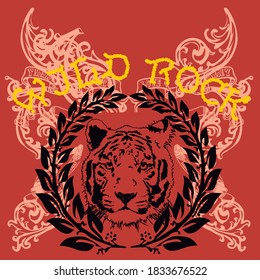 Decorative background tiger face wild nature