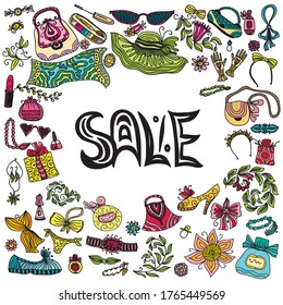 Decorative background title sale. Vector illustration