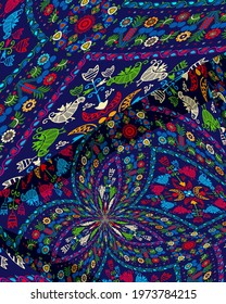 Decorative background with Traditional Hungarian embroidery motif