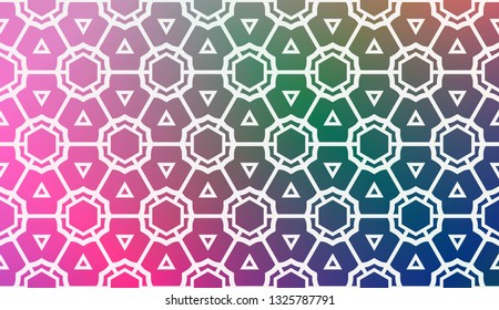 Decorative Background With Triangles. Curved Lines. Vector Illustration. Abstract Blurred Gradient Background Bright Colors.. Bright Background For Poster, Banner, Flyer.