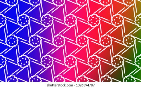 Decorative Background With Triangles. Curved Lines. Vector Illustration. Abstract Blurred Gradient Background Bright Colors.. Bright Background For Poster, Banner, Flyer.