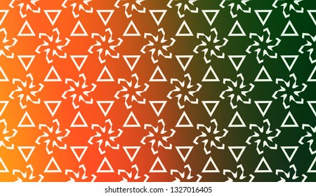 Decorative Background With Triangles. Curved Lines. Vector Illustration. Abstract Blurred Gradient Background Bright Colors.. Bright Background For Poster, Banner, Flyer.