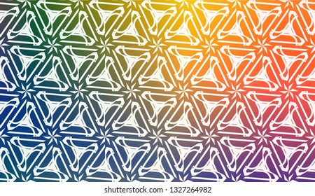 Decorative Background With Triangles. Curved Lines. Vector Illustration. Abstract Blurred Gradient Background Bright Colors.. Bright Background For Poster, Banner, Flyer.