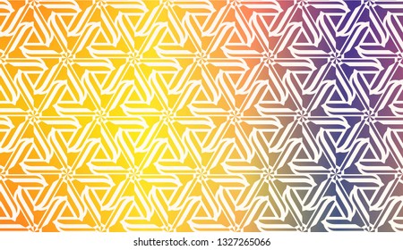 Decorative Background With Triangles. Curved Lines. Vector Illustration. Abstract Blurred Gradient Background Bright Colors.. Bright Background For Poster, Banner, Flyer.