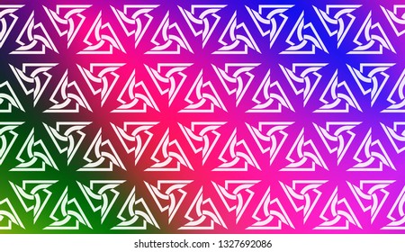 Decorative Background With Triangles. Curved Lines. Vector Illustration. Abstract Blurred Gradient Background Bright Colors.. Bright Background For Poster, Banner, Flyer.