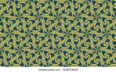 Decorative background with triangles. Curved lines. Vector illustration