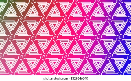 Decorative Background With Triangles. Curved Lines. Vector Illustration. Abstract Blurred Gradient Background Bright Colors.. Bright Background For Poster, Banner, Flyer.