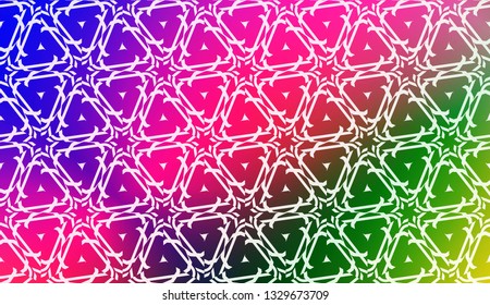 Decorative Background With Triangles. Curved Lines. Vector Illustration. Abstract Blurred Gradient Background Bright Colors.. Bright Background For Poster, Banner, Flyer.