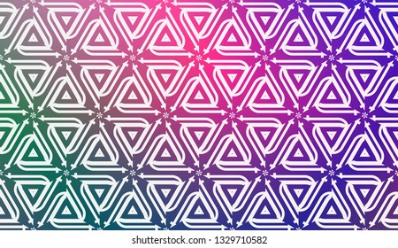 Decorative Background With Triangles. Curved Lines. Vector Illustration. Abstract Blurred Gradient Background Bright Colors.. Bright Background For Poster, Banner, Flyer.