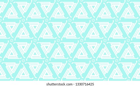 Decorative background with triangles. Curved lines. Vector illustration. Blue light shade. Bright background for poster, banner, flyer