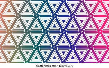 Decorative Background With Triangles. Curved Lines. Vector Illustration. Abstract Blurred Gradient Background Bright Colors.. Bright Background For Poster, Banner, Flyer.