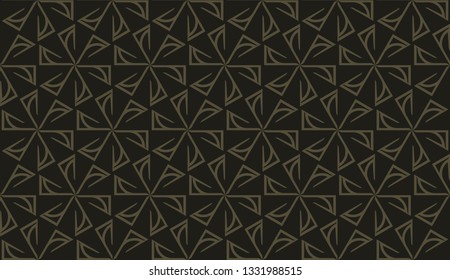 Decorative background with triangles. Curved lines. Vector illustration