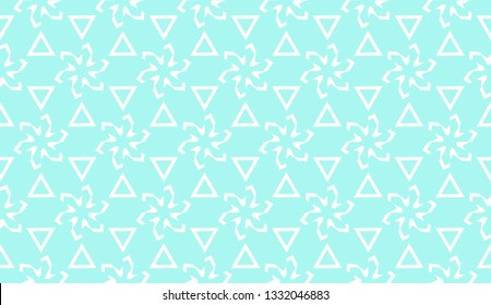 Decorative background with triangles. Curved lines. Vector illustration. Blue light shade. Bright background for poster, banner, flyer