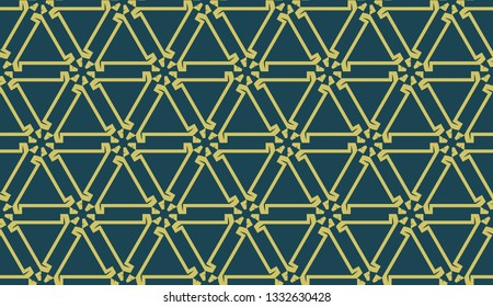 Decorative background with triangles. Curved lines. Vector illustration